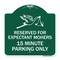 Signmission Reserved for Expectant Mothers 15 Minute Parking Only With Stork & Baby Graphic, A-DES-GW-1818-23200 A-DES-GW-1818-23200 - alternate 1